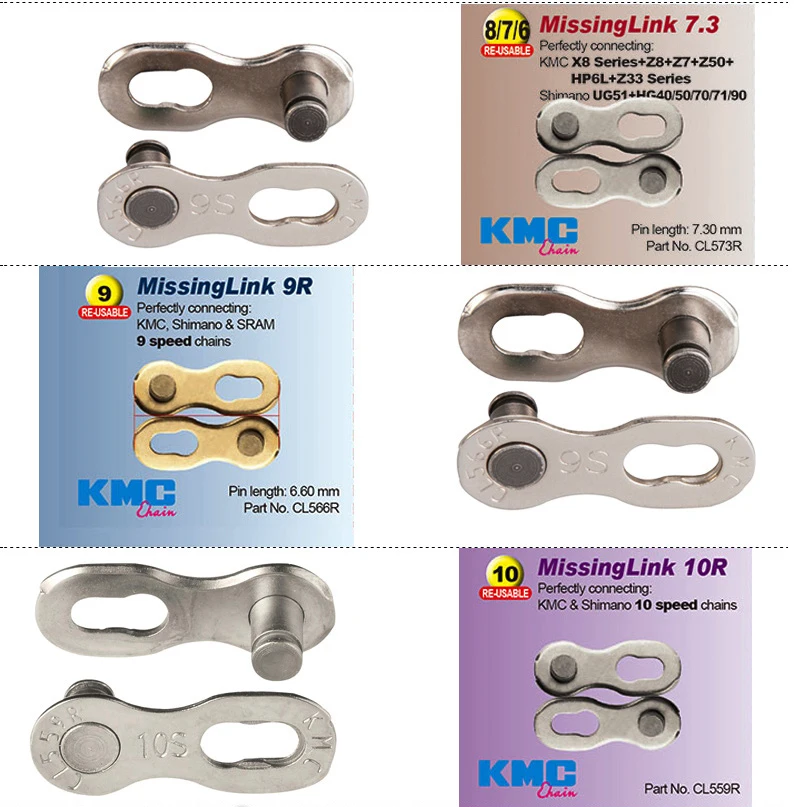 Best KMC original Bicycle Chain Link Missing Link Road MTB  6/7/8/9/10/11 speed one pair Gold Silver for Shimano 5