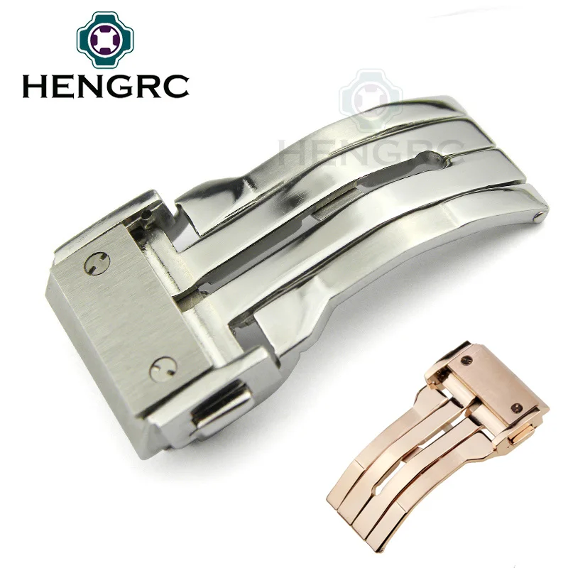 

22mm 24mm Watch Band Buckle Deployment Clasp Solid Stainless Steel Silver Rose Gold Women Men Watchband Accessories