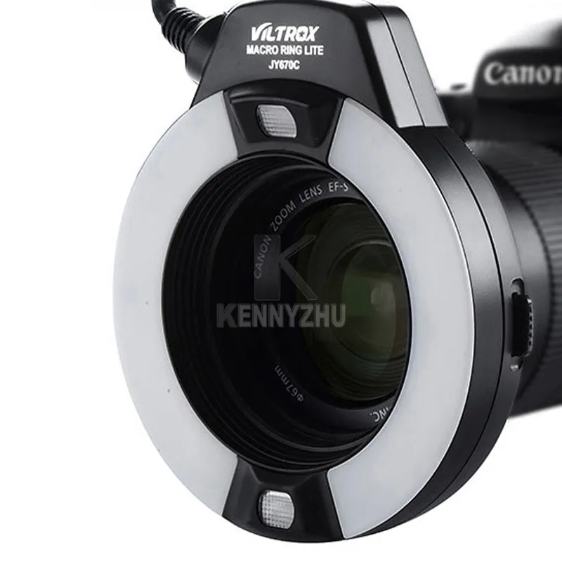 Viltrox JY-670C макро E-TTL кольцевая фотовспышка "Speedlite" для Canon DSLR Камера полости рта зубы украшения для съемки крупным планом