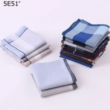 Мужской платок из хлопка /сетка в полоску с принтом 43 см/много видов применения