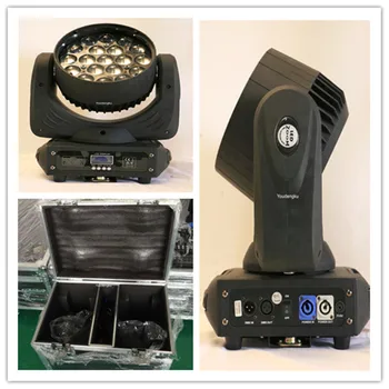 

2 pieces with flightcase 4 in1 rgbw 19x12w moving head led wash moving head lighting moving head beam led led zoom moving light