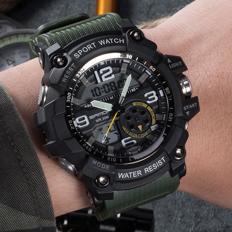 Beste SANDA mannen Sport Horloge Top Merk Luxe LED Digitale Horloge Mode Outdoor Waterdichte heren Horloge Mannelijke Klok Relogio masculino