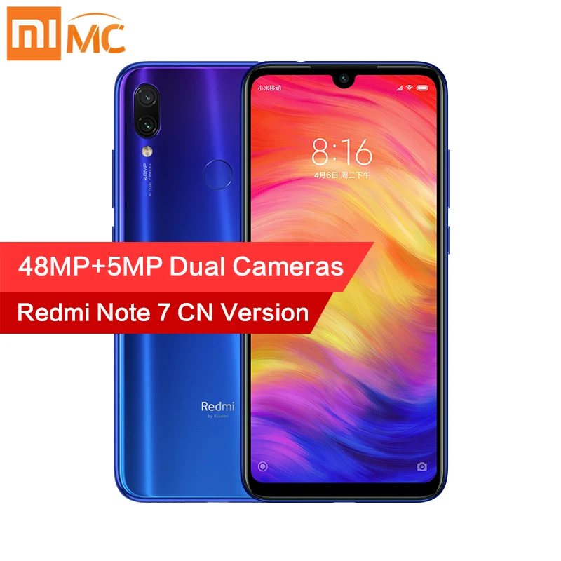 Оригинальный Xiaomi Redmi Note 7 6 ГБ 64 Гб мобильный телефон Snapdragon 660 Octa Core 3 &quot2340*1080 FHD 48MP +