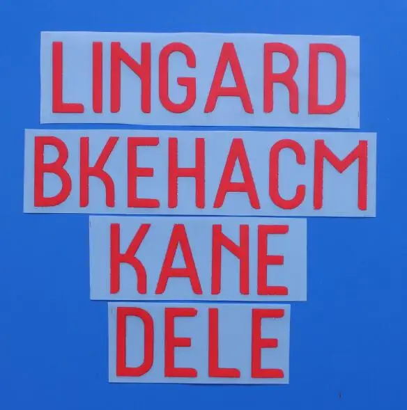 2018 England KANE BKEHACM STERLING ARDY RASHFORD DELE LINGARD Football Font Print Customize Number Stamping Patches Badges |