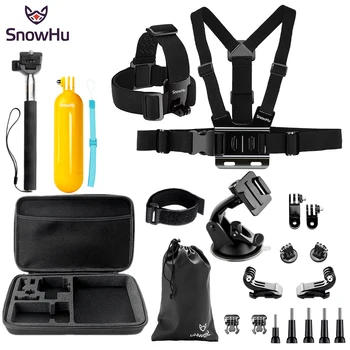 

SnowHu For Gopro Hero Y88 Accessories Survival tube selfie stick Trochal disk Headband For Go pro hero 8 7 6 5 EKEN H9 xiaomi yi