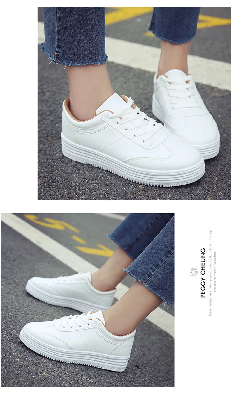 Белые туфли; женские кроссовки; повседневные женские брендовые кроссовки на плоской подошве; женская обувь на толстой подошве, увеличивающая рост; 3 см; YX1526