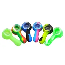 AsyPets силиконовые камуфляжные табачные трубы и прозрачная стеклянная чаша Портативный прочный-30