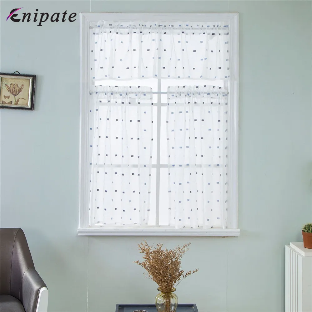 Enipate 1 шт. современные белые коридорные кружевные кофейные Короткие шторы