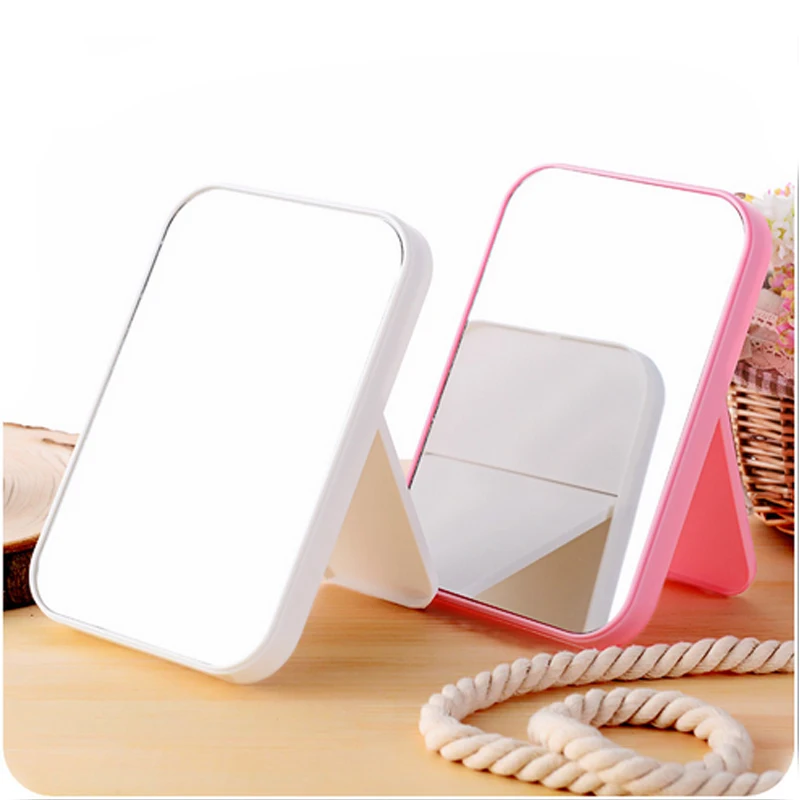 

Simple Design Portable Triangle Shape Women Facial Makeup Mirror Compact Foldable Desktop Cosmetic Makeup Mirror New Cheap
