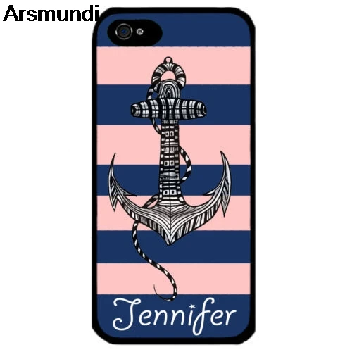 

Arsmundi Striped navy pink Phone Cases for iPhone 4S 5C 5S 6S 7 8 Plus X for Samsung S6 7 8 9 NOTE Case Soft TPU Rubber Silicone