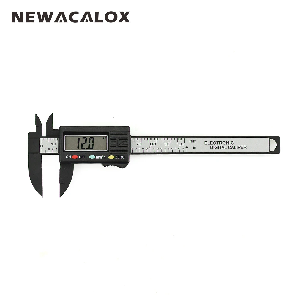 

NEWACALOX Mini Carbon Fiber Composites Electronic Digital Caliper Precision Measurement Tool Extra-Large LCD Screen 0-4 Inches