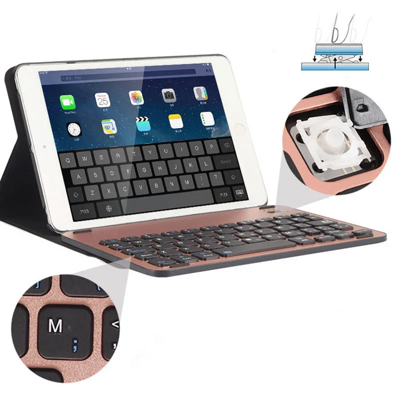 Aokin Сплит Bluetooth клавиатура для iPad Pro 10 5 Беспроводная перезаряжаемая ABS + PU кожаный
