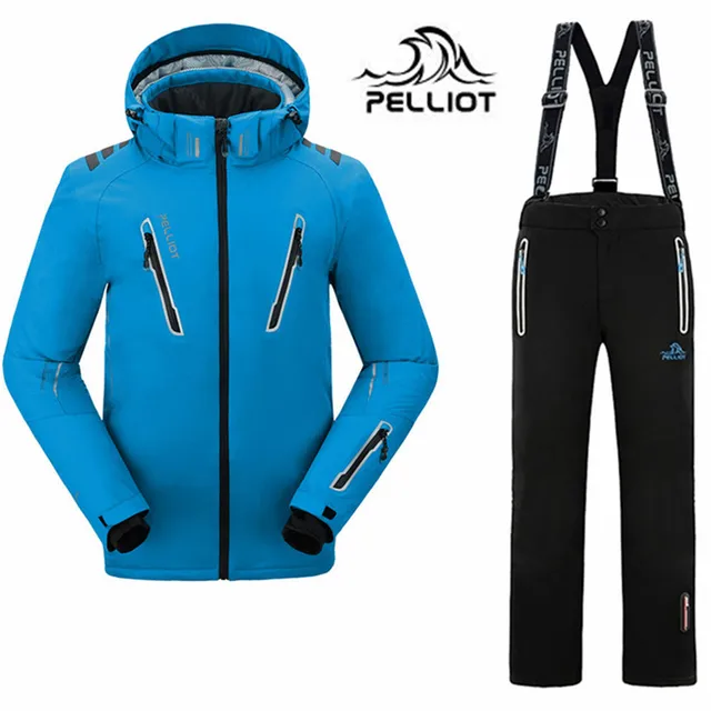Best price at $170 Cheap 2016 Pelliot brand mens ski suits snowboard jacket pants men waterproof,breathable thermal cotton-padded super warm