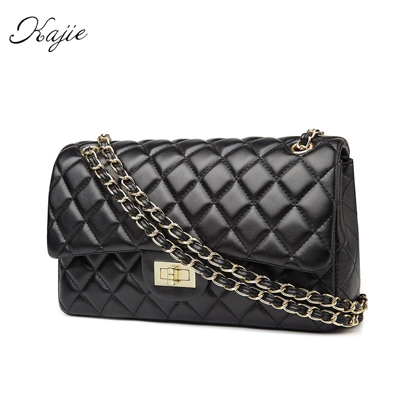 

2018 New Golden Chain Women Messenger Bags Female Leather Fashion Designer Luxury Handbags High Quality Channels Casual Bag