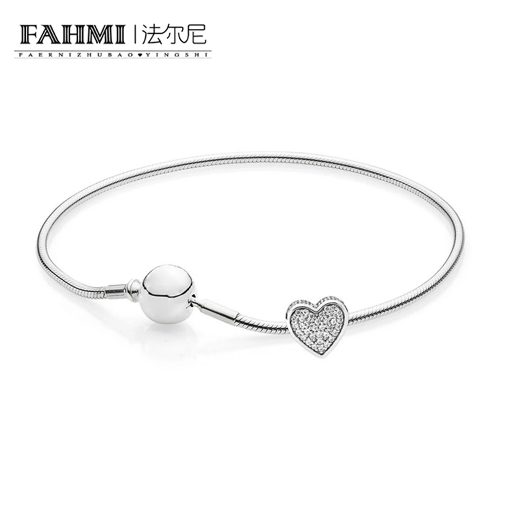 

FAHMI 100% 925 Sterling Silver Jewelry New Lovers Jewelry Exquisite Romantic Set Elegant Ladies Exclusive E series Bracelets
