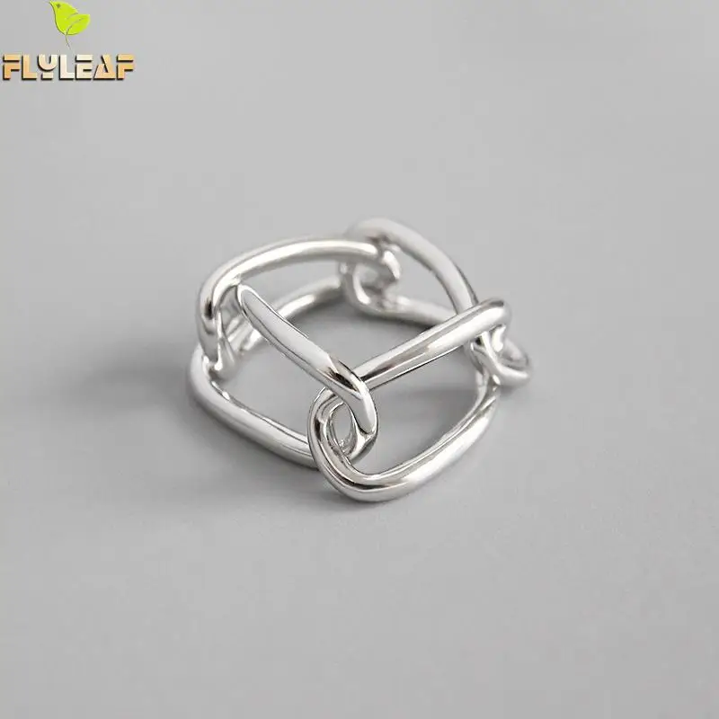 

Flyleaf INS Simple Style Chain Rings For Women Original Design Lady 100% 925 Sterling Silver Fashion Jewelry