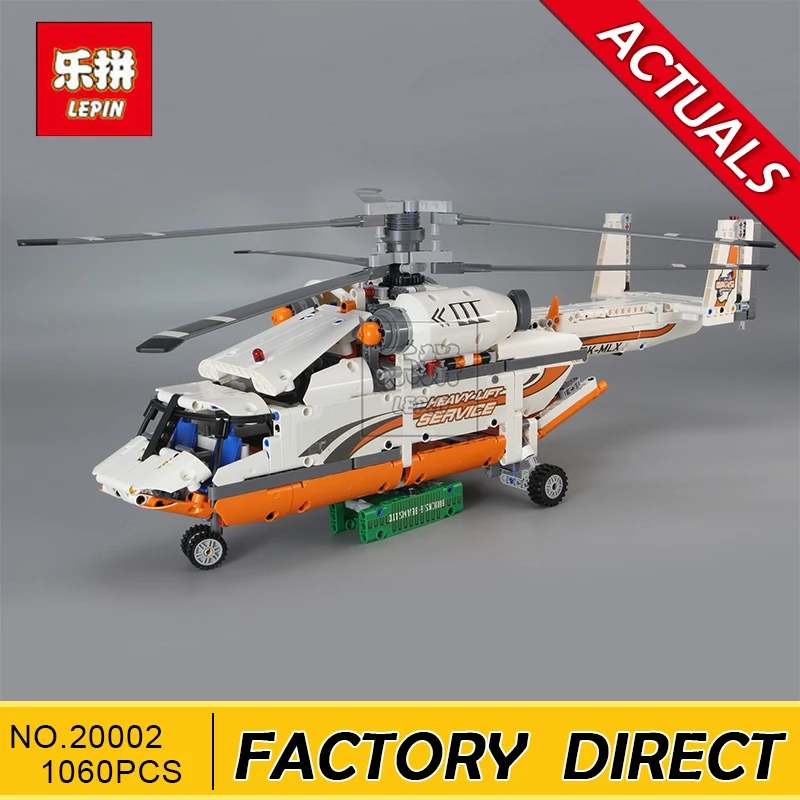 

Lepin 20002 technic series 1060pcs Double rotor transport helicopter Model Building blocks Bricks Compatible 42052 Boy toys