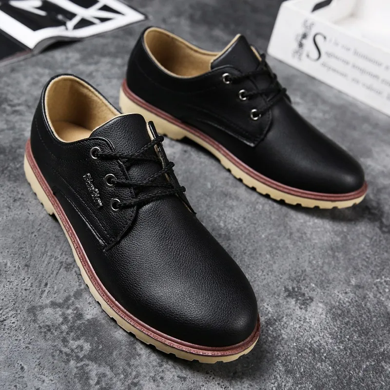 

Spring men's shoes trend breathable men's shoes 2019 new casual trend business leather shoes