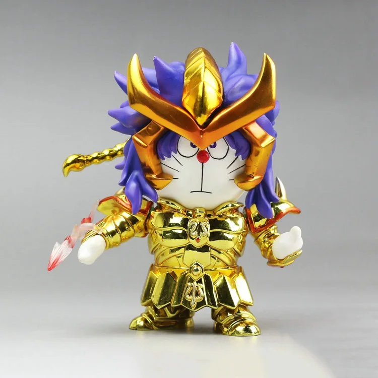 Аниме Рисунок 10 см DoraCat Doraemon Cos Saint Seiya Scorpio ПВХ фигурка Коллекционная модель