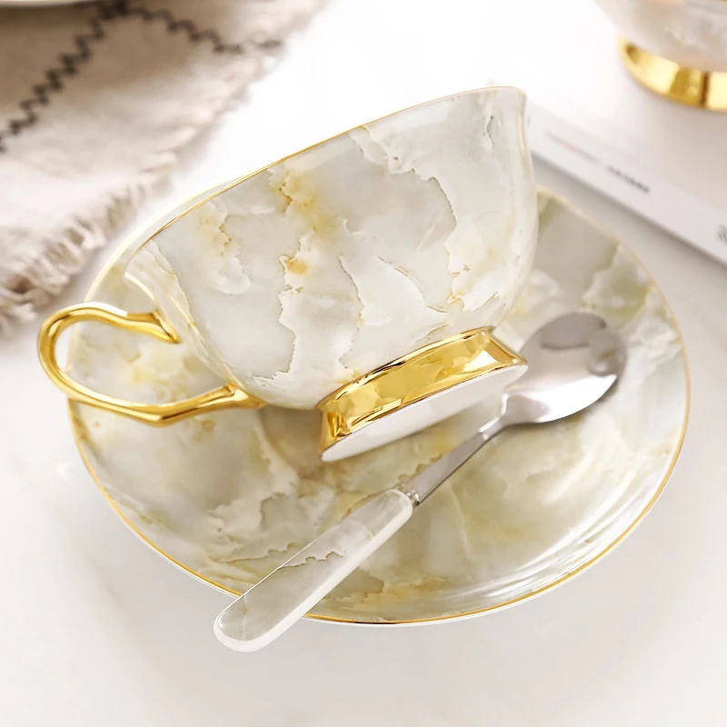 

Tea Cup And Saucer Spoon Set Coffee Mug Set Ceramic Western Bone China Afternoon Coffee Cup Elegant Tablewares Accessories 1set