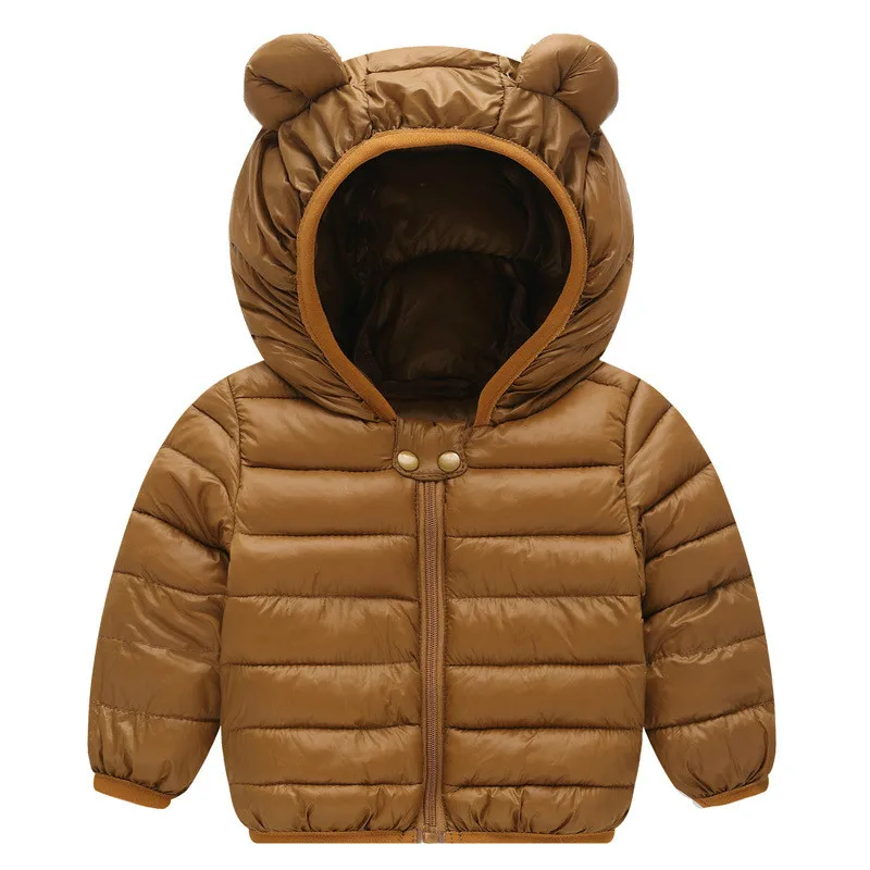 Осенне-зимнее пальто для малышей Милая хлопковая куртка с капюшоном Повседневная модная детская куртка для активного отдыха Верхняя одежда для детей спортивный костюм