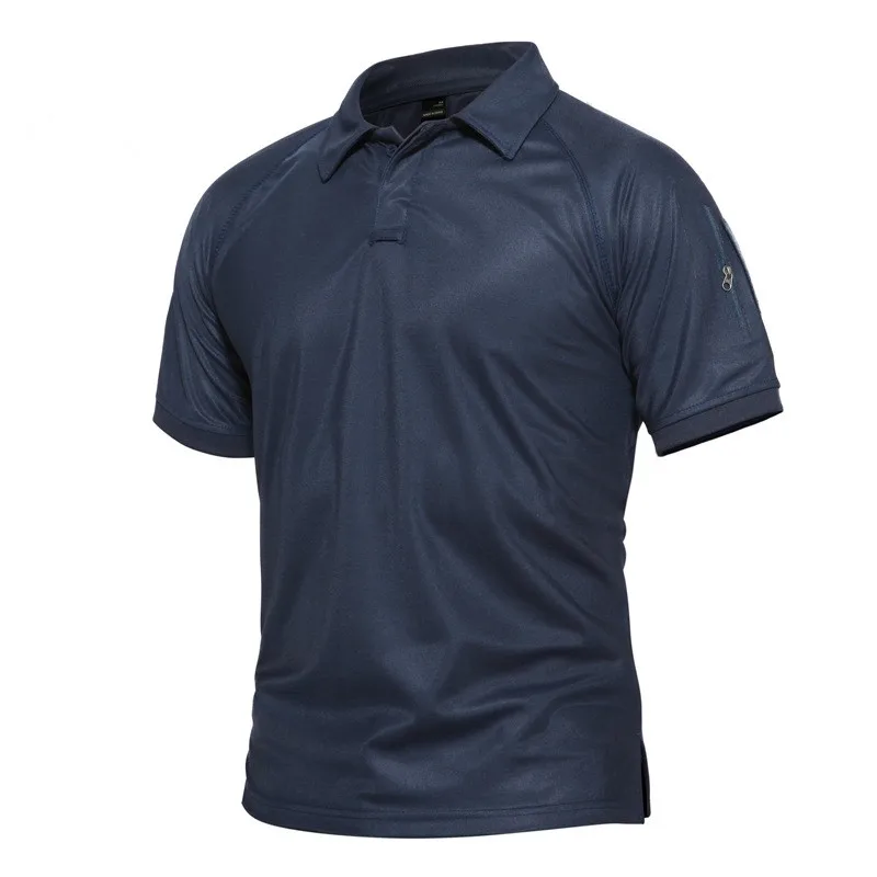 Kaufen Männer Schnell Trocknend Sommer Military Polo Hemd Atmungs Armee Kampf Taktische Polo Männlich Navy Blau Kurzarm Polo Shirts Männer s 5XL