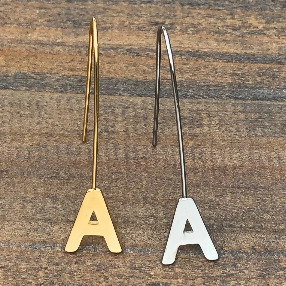 

Letter earrings for women stainless steel earings personality earrings female DIY fashion jewelry alphabet earrin