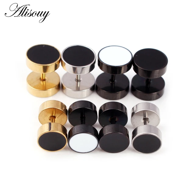 Alisouy 2pcs Drip Oil Round Barbell Body Piercing Jewelry