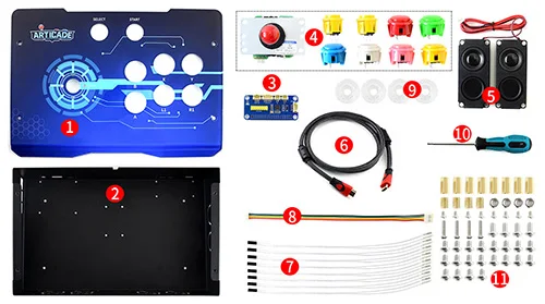 Arcade-C-1P игровой автомат Raspberry Pi 3B+ контроллер поддерживает RetroPie KODI HDMI/USB/Ethernet разрешение 1080P - Комплект: Комплект 1