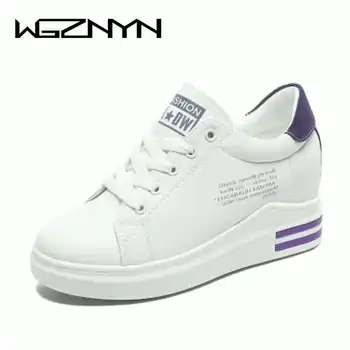 

2020 Spring/Autumn sneakers Women Casual Platform Shoes woman Hidden Wedge Heels Boots Female Students Flats Boards Shoes W306