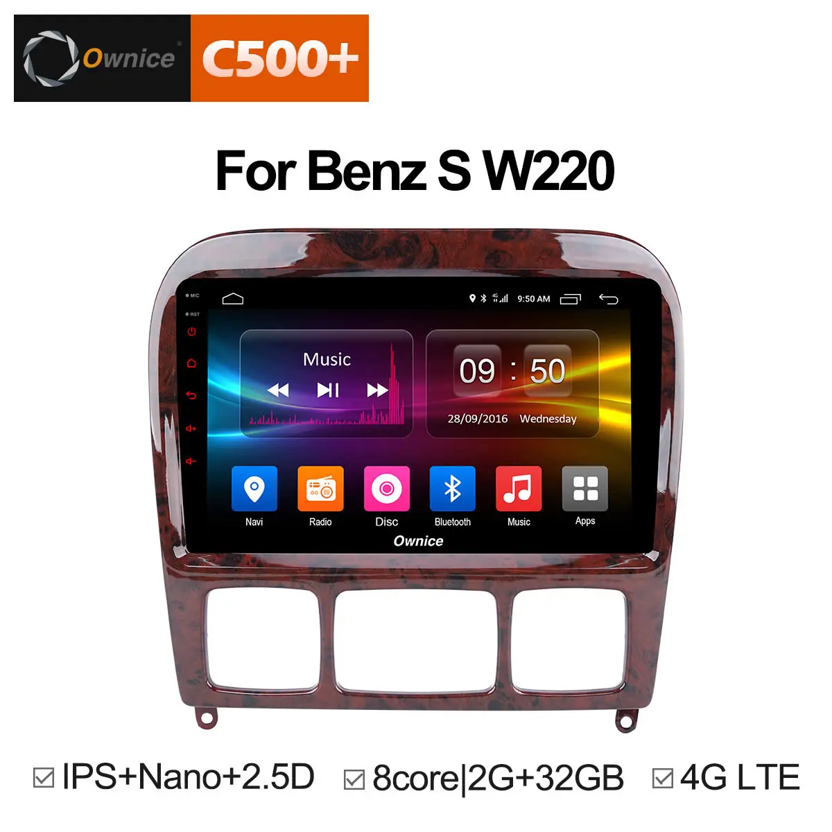 Ownice C500 + G10 Android 8 1 для Mercedes Benz/S280/S320/S350/S400/S500/W220/W215/C S Class 2din автомобильный DVD плеер