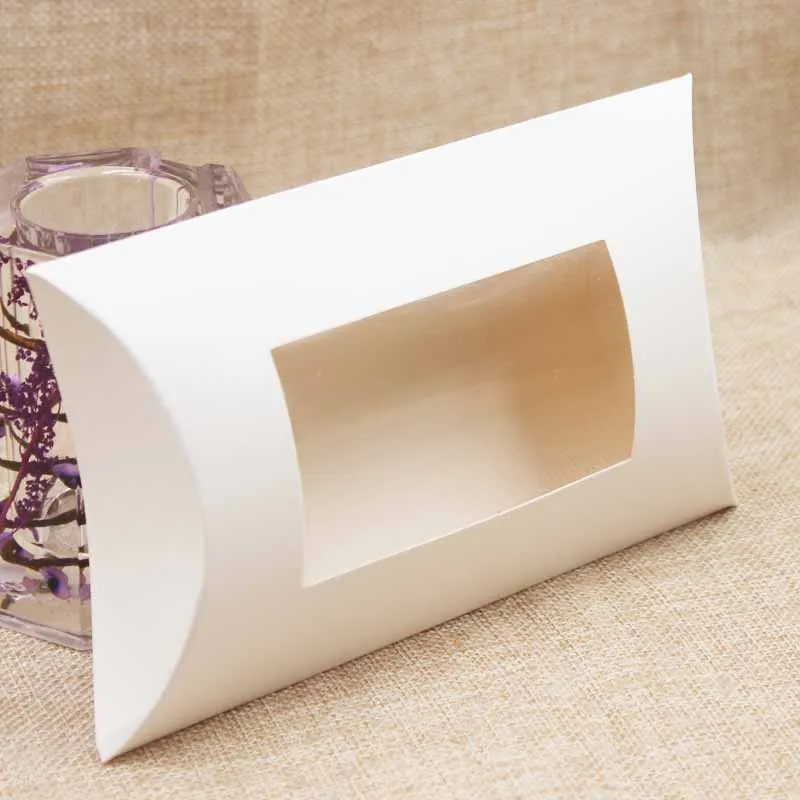 Mutli Размер pilllow окно коробка для подарков Дисплей. Товары товаров дисплей подушки коробка. Подарочная коробка из крафт-бумаги с окном 50 шт - Цвет: color as pic