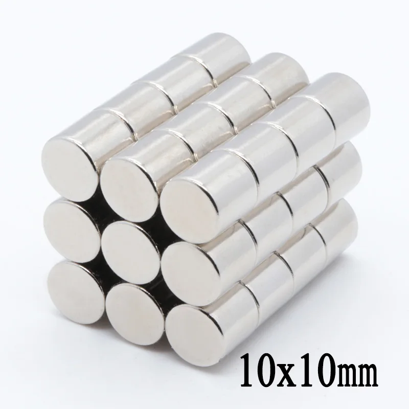 

20pcs 10x10 mm neodymium magnet 10mm*10mm strong rare earth neodymium magnets 10*10 mm NdFeB permanent round magnetic 10mmx10mm