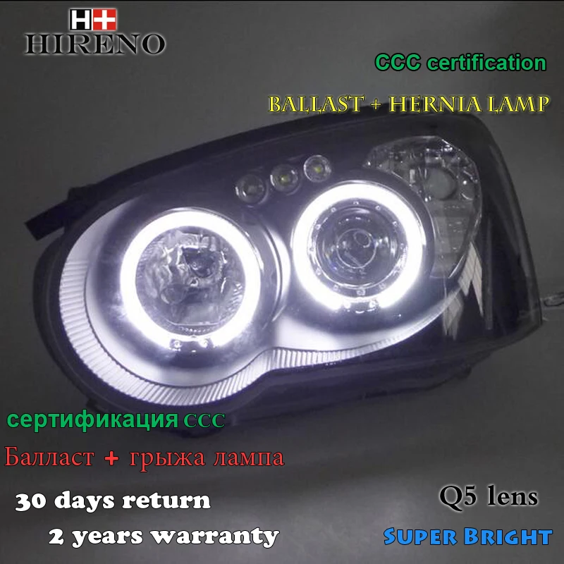 Hireno налобный фонарь для 2013-2015 Subaru Impreza в сборе светодиодный DRL Angel Lens двойной луч HID