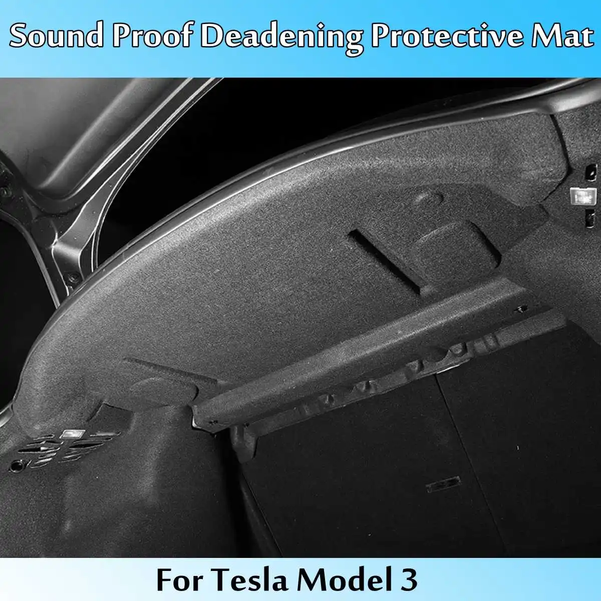 Buy NEW Car Rear Trunk Soundproof Cotton Mat Sound Proof Deadening Protective Mat For Tesla Model 3 Car Accessories