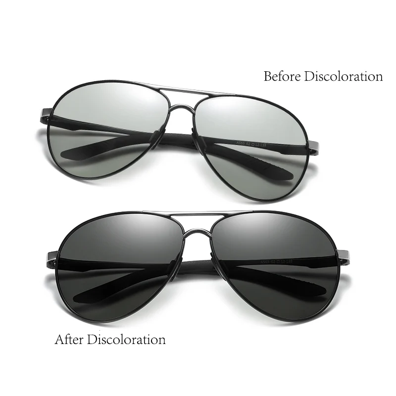 Фотохромные солнцезащитные очки для мужчин wo для мужчин, пилота, поляризованные солнцезащитные очки, очки ночного видения для мужчин, очки-хамелеон