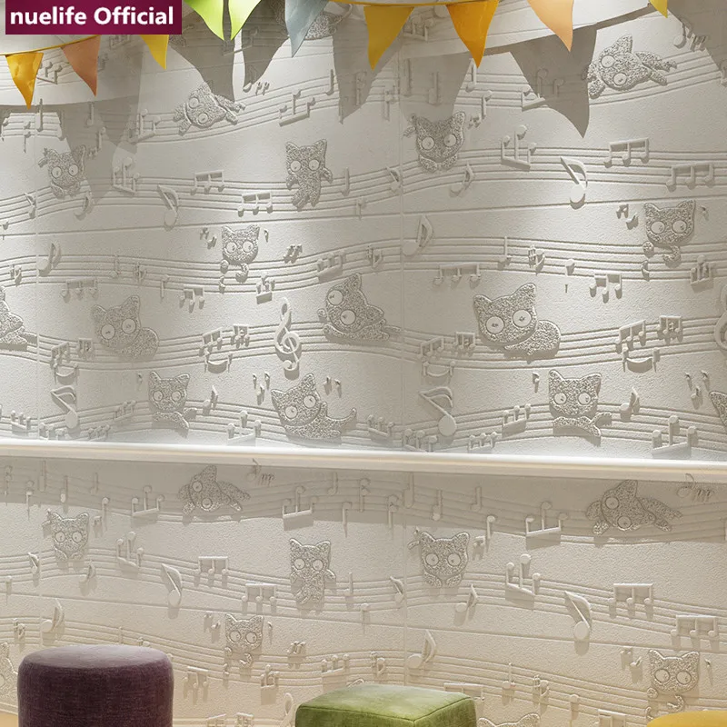 

3D cartoon note pattern soft pack wall study living room bedroom kids room cafe waterproof anti-collision foam wall stickers