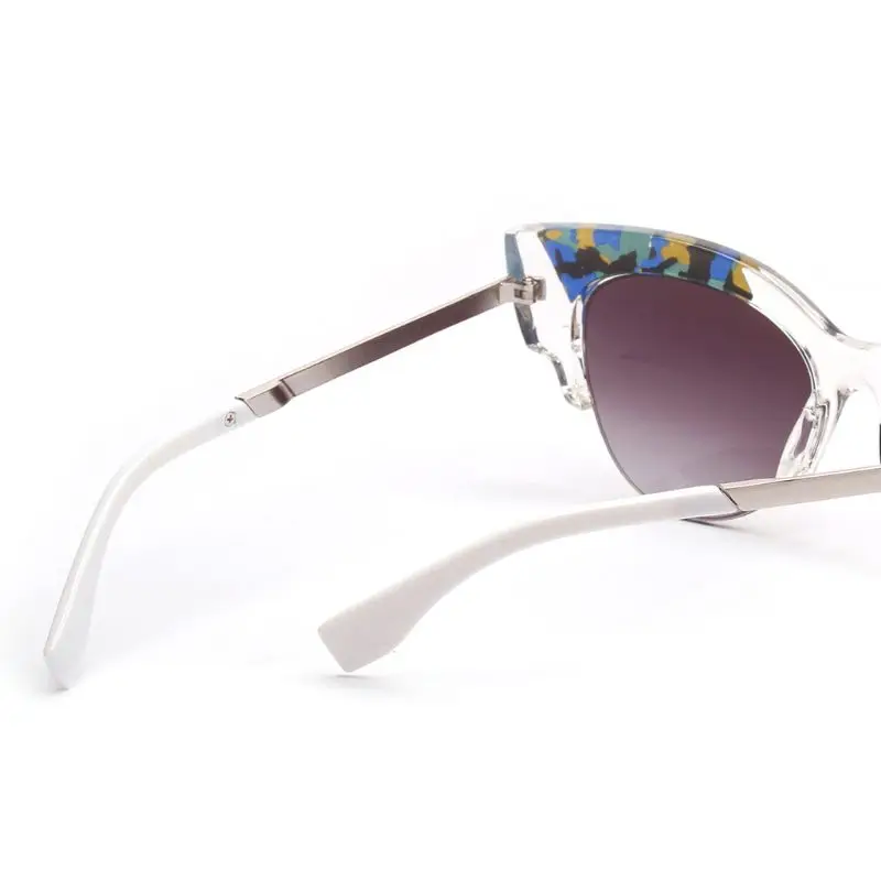 Cat Eye Sunglasses Colorful Metal Frame Reflective Fashion Trendy Women Men Party Driving Outdoor Beach Eyewear Decoration UV400