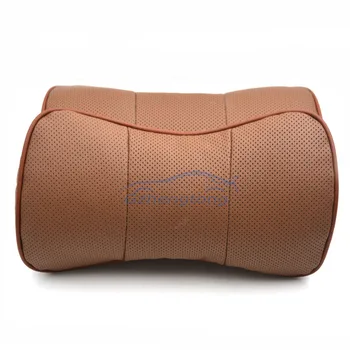 

Gzhengtong Brown Color Car Styling Genuine Leather Auto Car Bamboo Charcoal Headrest Neck Seat Cushion Covers 2pcs/set