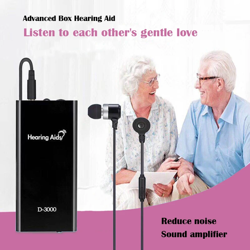 

Hearing Aid Pocket Sound Amplifier Rechargeable Adjustable Volume For Deaf Elderly Bone Conduction Headphones