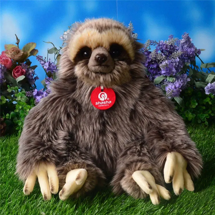 

25CM Sitting Sloth Soft Toy Three Toed Sloth Stuffed Animal Toys Lifelike Wild Animals Plush Toys Dolls For Kids