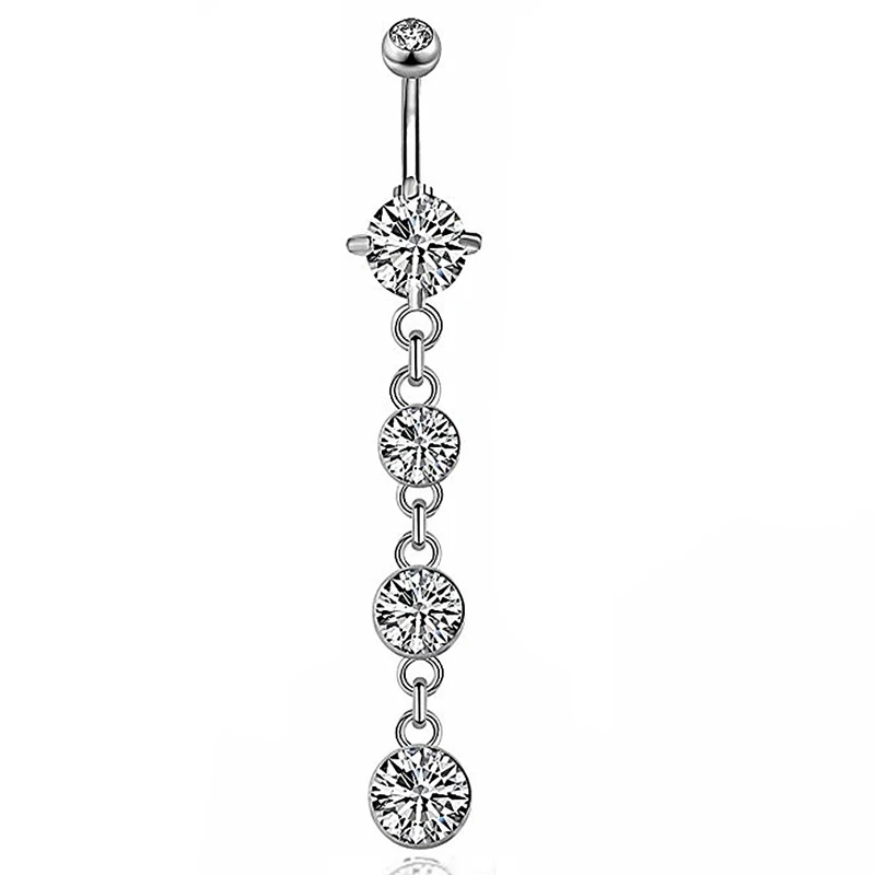

1PC 2019 Hot Brand 14G Dangle Belly Button Rings Barbell Sexy Surgical Steel Belly Piercing Navel Piercing Long Earrings