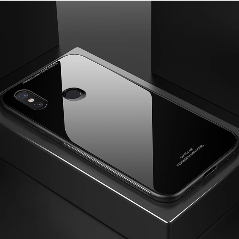 Чехол для Xiaomi Mi A2 роскошное глянцевое закаленное стекло мягкая силиконовая рамка
