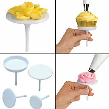 

4Pcs/set Cake Cupcake Stands Removable Icing Cream Flower Nails Set Pastry Decorating Tool KA37