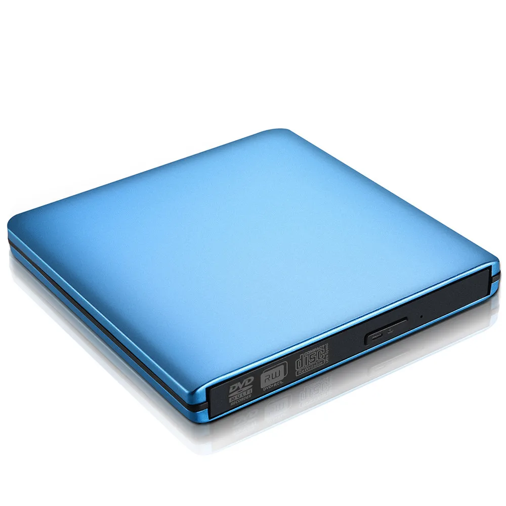 YiYaYo USB 3,0 внешний DVD привод DVD RW горелка Писатель CD-ROM плеер для Apple Macbook iMAC ноутбук ПК Windows 10/8/7 - Цвет: Синий