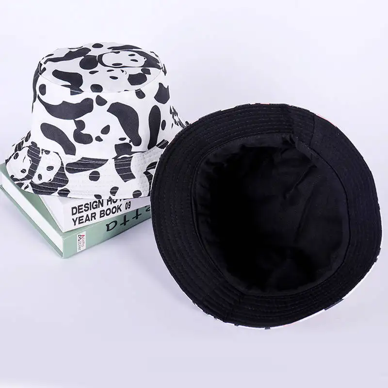 

2019 Cow print Bucket Hat Fisherman Hat outdoor travel hat Sun Cap Hats for Men and Women 245