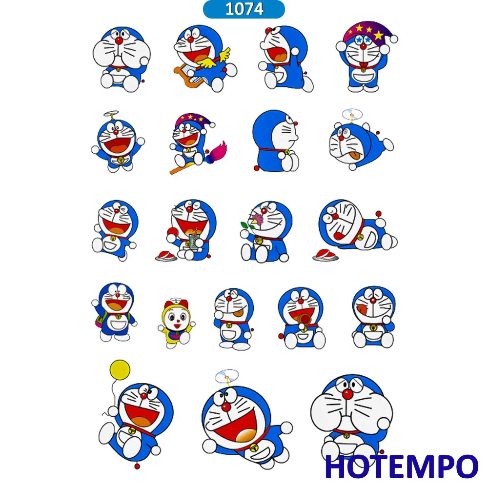 HOTEMPO 2 sheets Anime Lovely Doraemon  Emoji  Stickers  PVC 