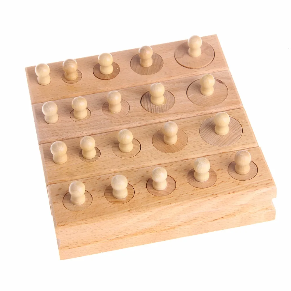 4Pcs Set Educational Wooden Kid Montessori Math Cylinder Socket Early Learning Development Teaching Toy Gift 1