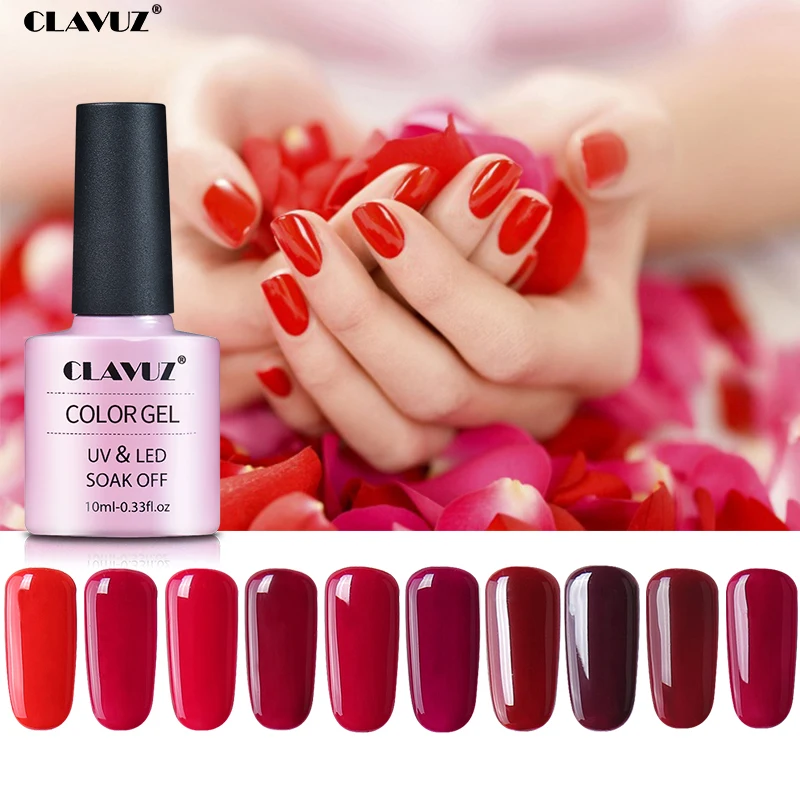 

CLAVUZ 10ml UV Gray Wine Red Nail Gel Nail Polish Vernis Semi Permanent Gel Varnishes Gelpolish Gel Lacquer Primer for Nail Art