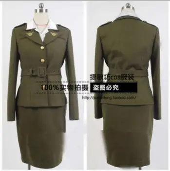 

The First Avengers Captain America Agent Peggy Carter Cosplay Costume Uniform Full Set For Adult Women
